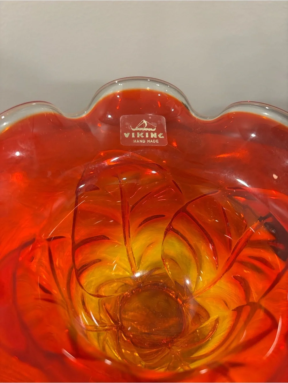 Vintage Viking Orange Glass Bowl